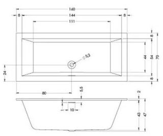 Акриловая ванна Riho Rethink Cubic B104001005 160х70см белый